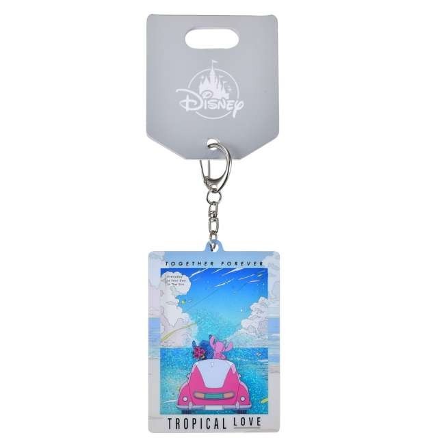 Japan Tokyo Disney Store Stitch & Angel Liquid-Filled Keychain