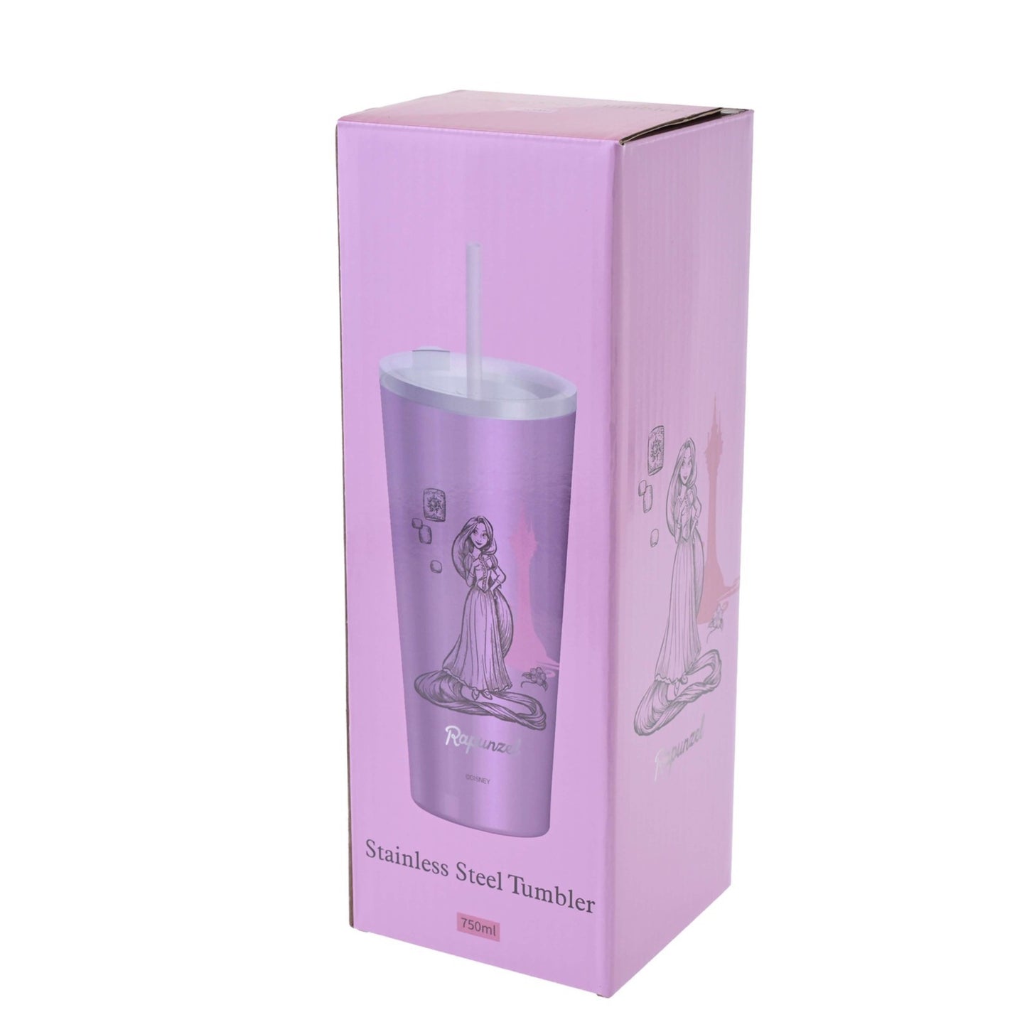 Japan Tokyo Disney Store Rapunzel Tumbler Stainless Steel with Straw Drinkware