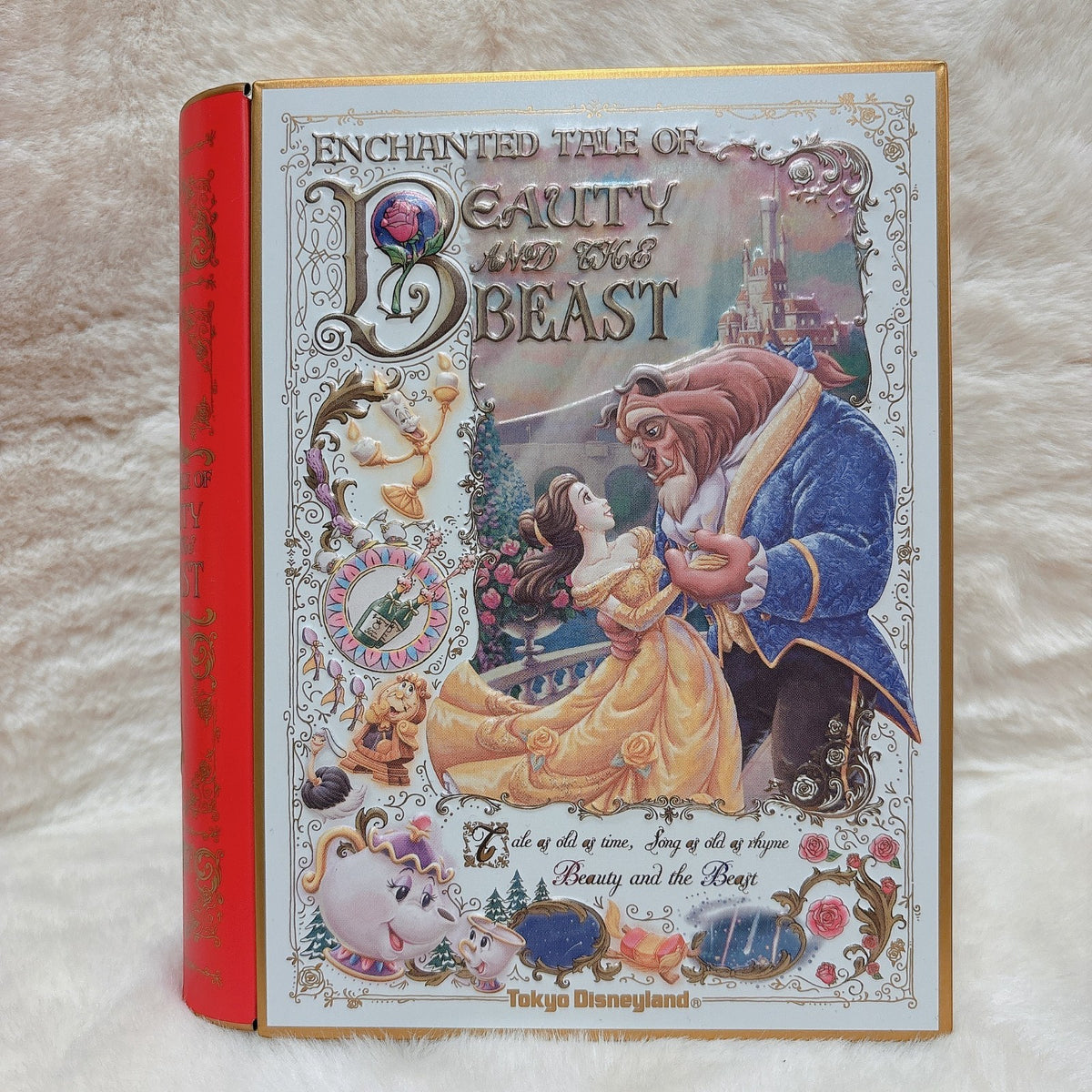 Japan Tokyo Disney Resort Beauty and the Beast Candy Can Book Rose