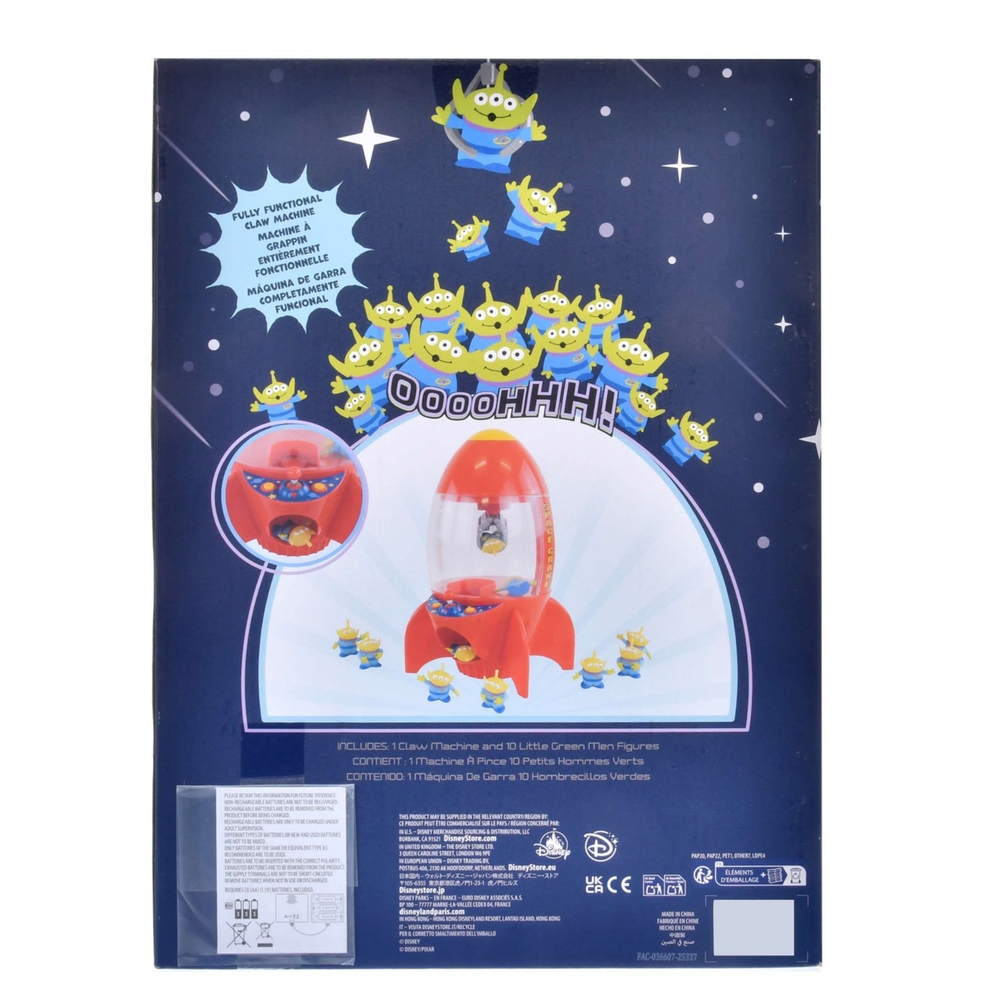 Japan Tokyo Disney Store Little Green Men Alien Toy Space Crane Toy Story