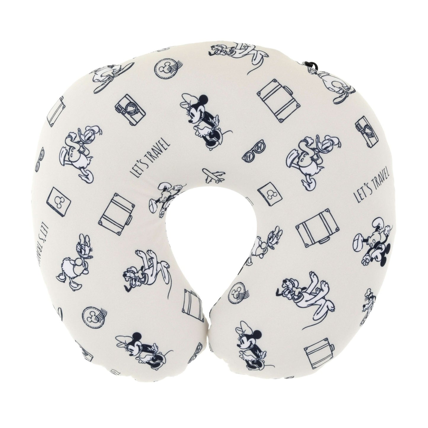 Japan Tokyo Disney Store Mickey & Friends 2-Way Neck Pillow Icon Let's Travel