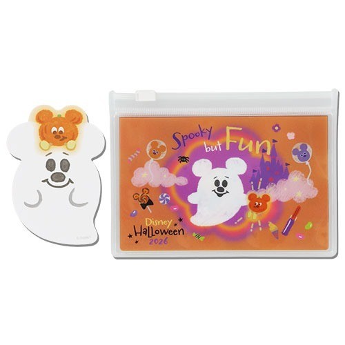 Japan Tokyo Disney Resort Ghost Sticky Notes & Slide-Zip Case Halloween 2026
