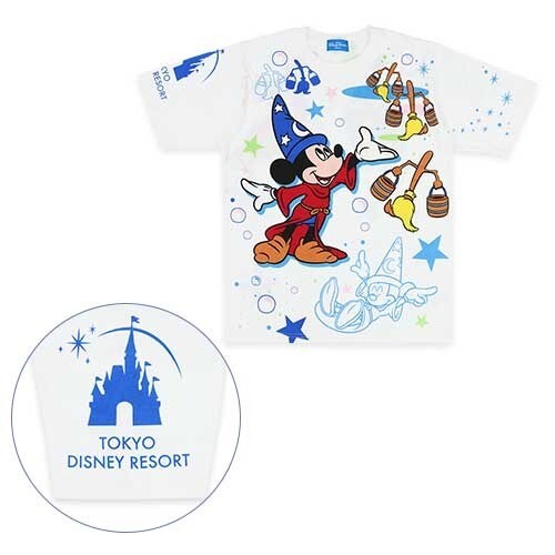 Japan Tokyo Disney Resort Mickey Mouse T-shirt Fantasia White