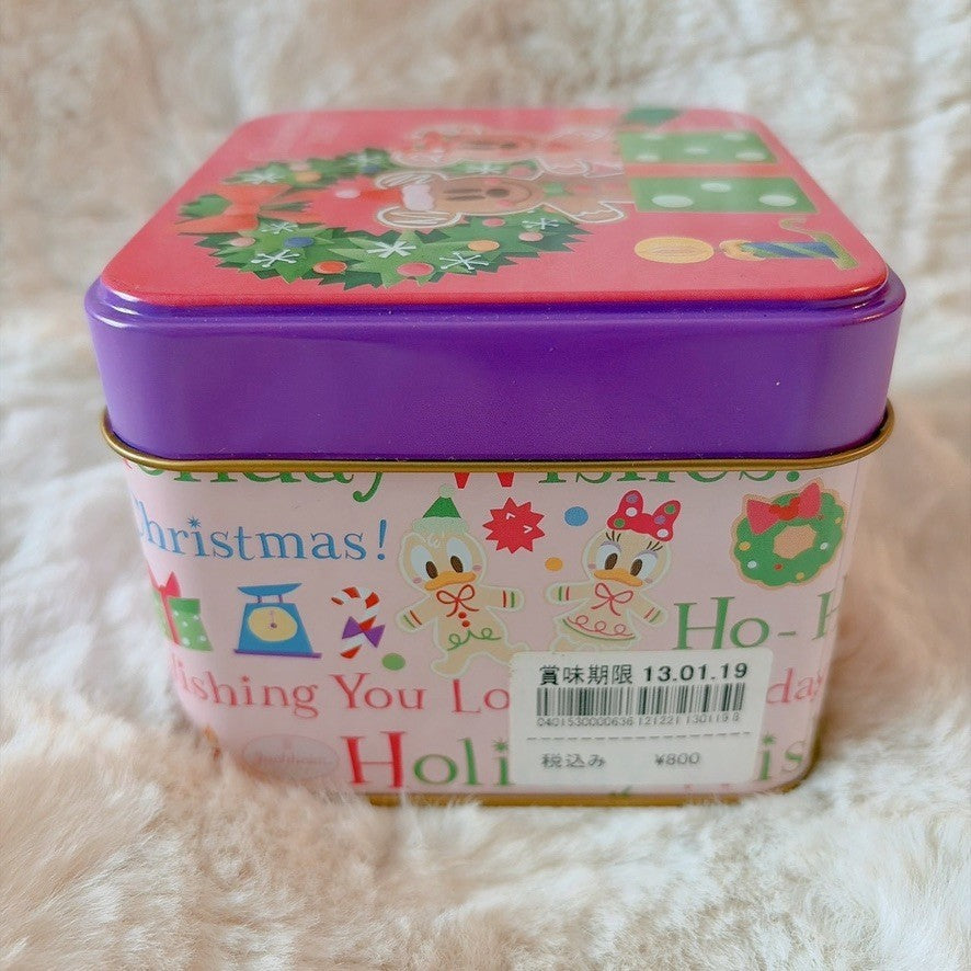 Japan Tokyo Disney Confectionery Tin Can Mickey & Minnie Christmas