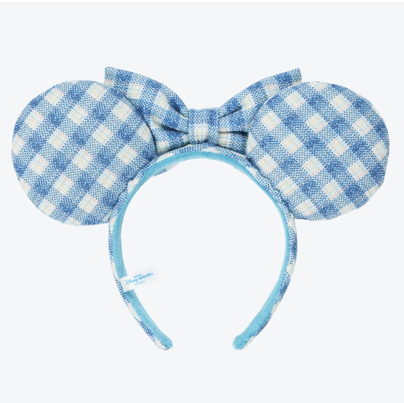 Japan Tokyo Disney Resort Minnie Ears Cap Headband Gingham check Blue