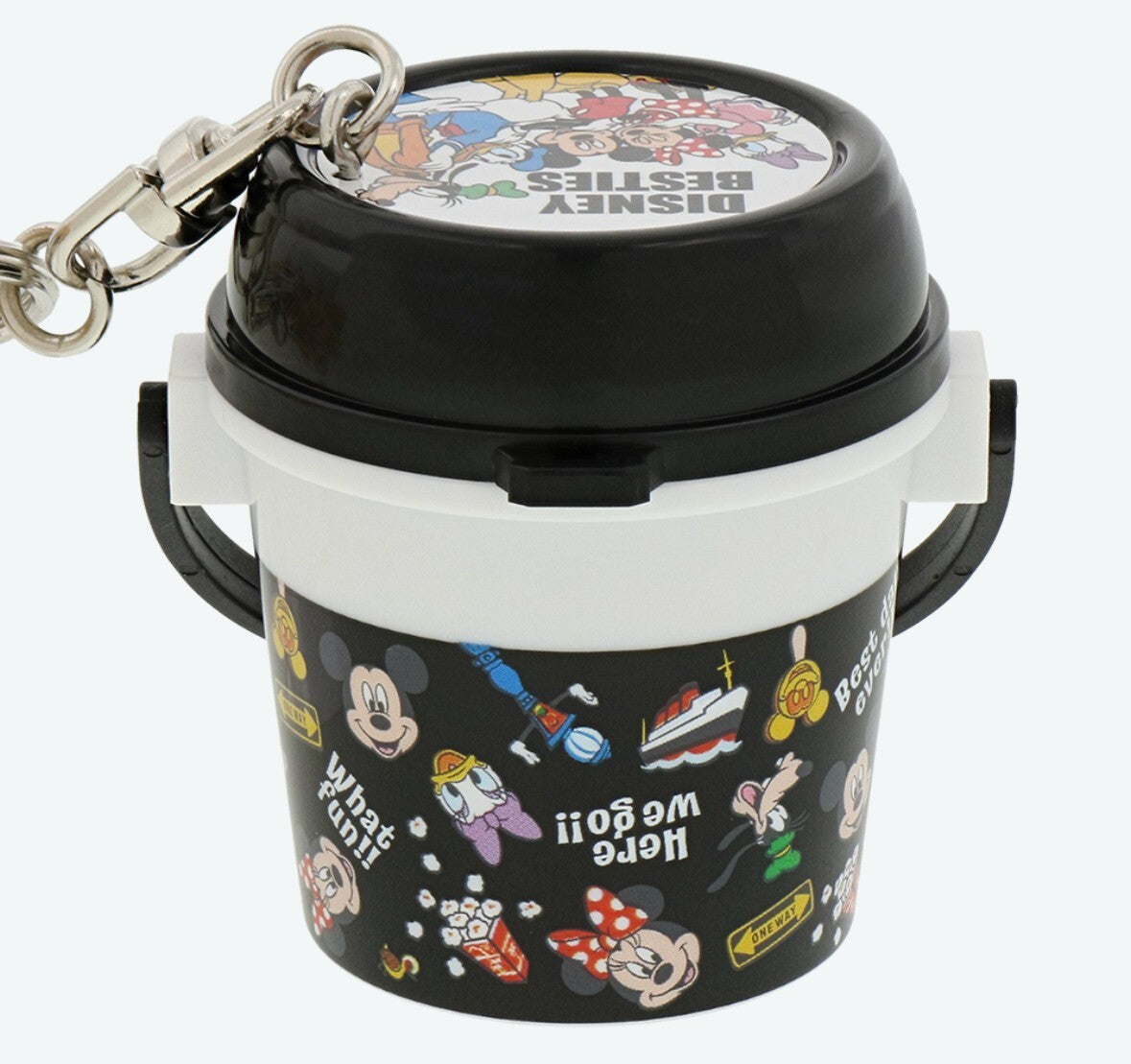 Japan Tokyo Disney Resort Popcorn Bucket Keychain Retro Mickey & Friends