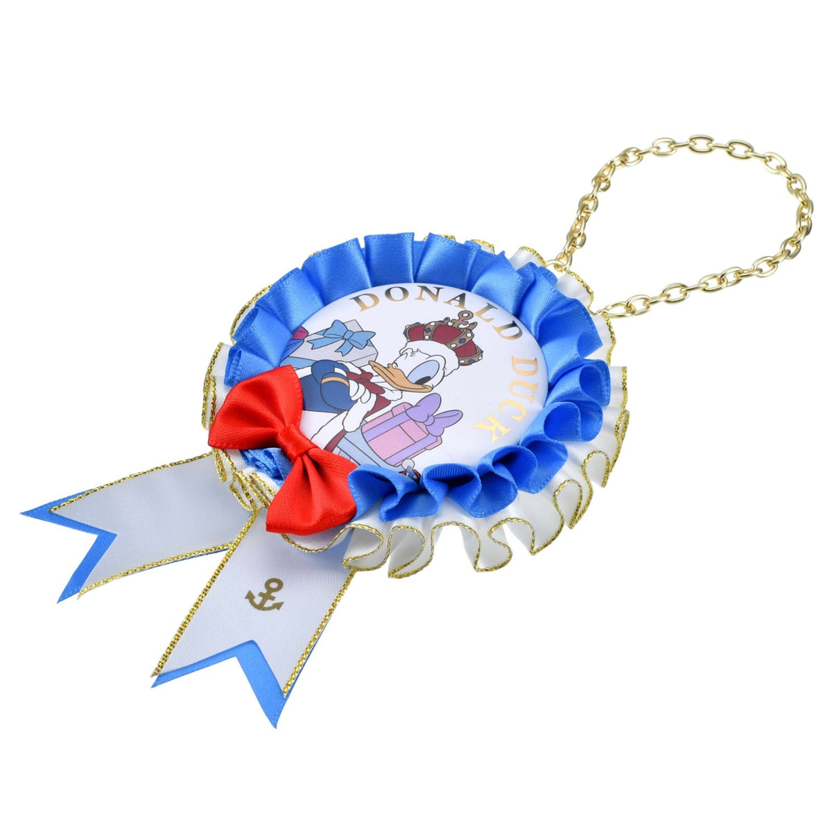 '+Japan Tokyo Disney Store Donald Can Badge Rosette DONALD THE KING BIRTHDAY