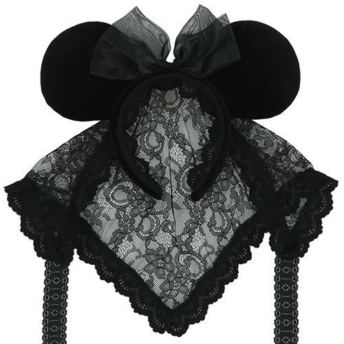 Japan Tokyo Disney Resort Minnie Headband Scarf-style Lace Black Halloween 2026