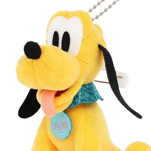 Japan Tokyo Disney Resort Sea 25th Sparkling Jubilee Pluto Plush Badge Keychain