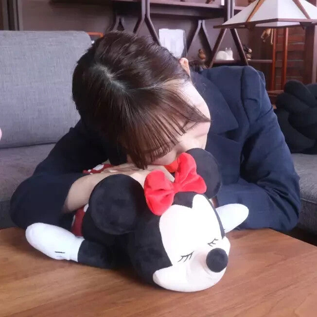Japan Shop Disney Minnie Mouse Die-cut Cushion Sleep Pink Plush Toy 2025