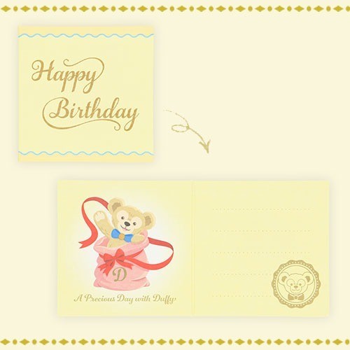 Japan Tokyo Disney Resort Happy Birthday Duffy Plush Mascot with Message Card