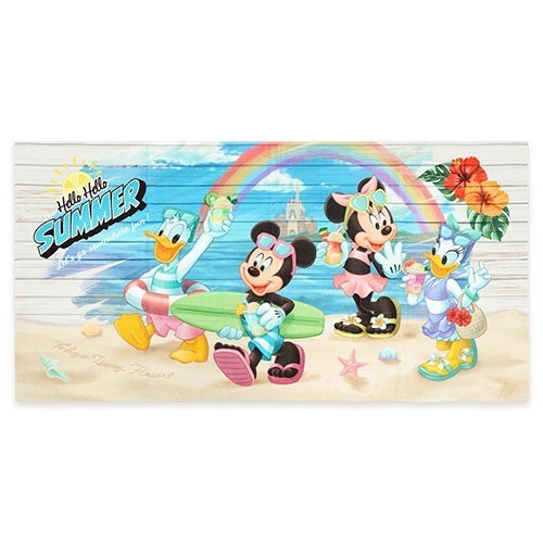 Japan Tokyo Disney Resort Mickey and Minnie Wide Bath Towel Hello Summer