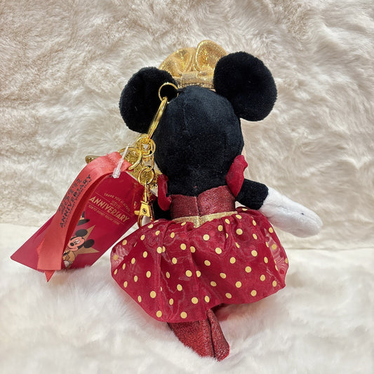 '+ Japan Tokyo Disney Store Minnie Plush Toy Keychain Resort 25th Anniversary