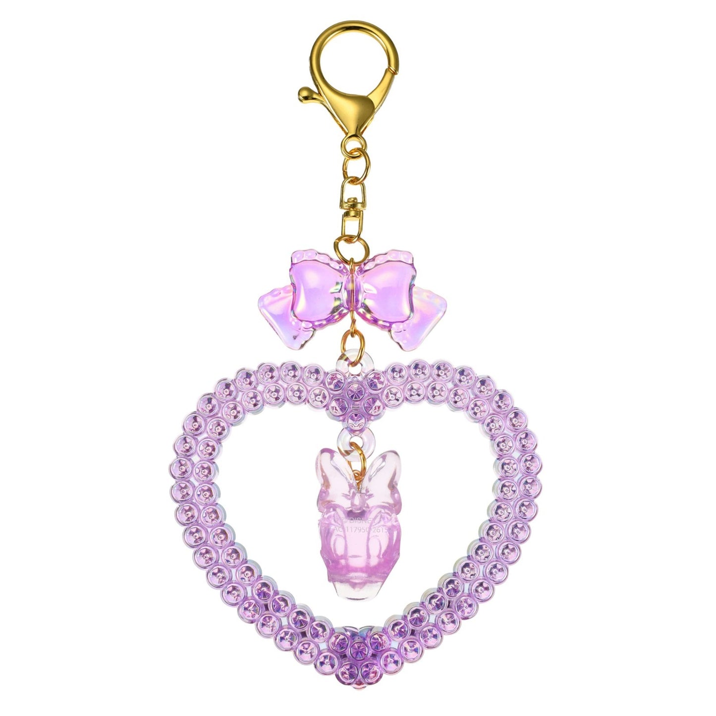 Japan Tokyo Disney Store Daisy Duck Keychain Heart Glitter Lovely Fes