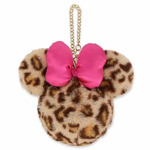 Japan Tokyo Disney Resort Minnie Mouse Pouch Fluffy Pink Ribbon