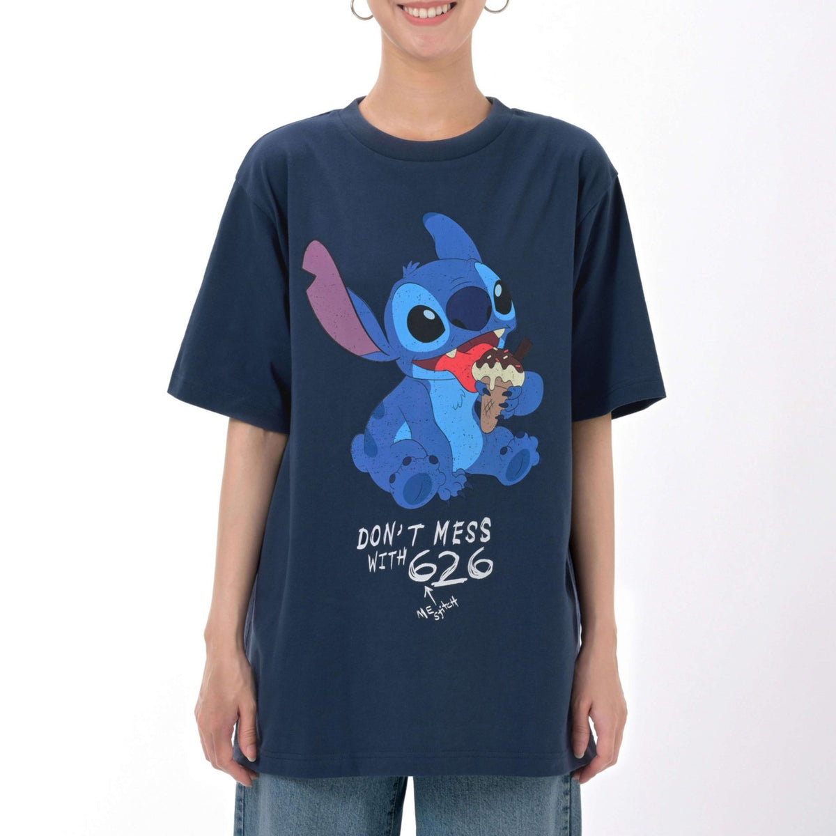 Japan Tokyo Disney Store Stitch Short-Sleeve T-Shirt Blue Collection
