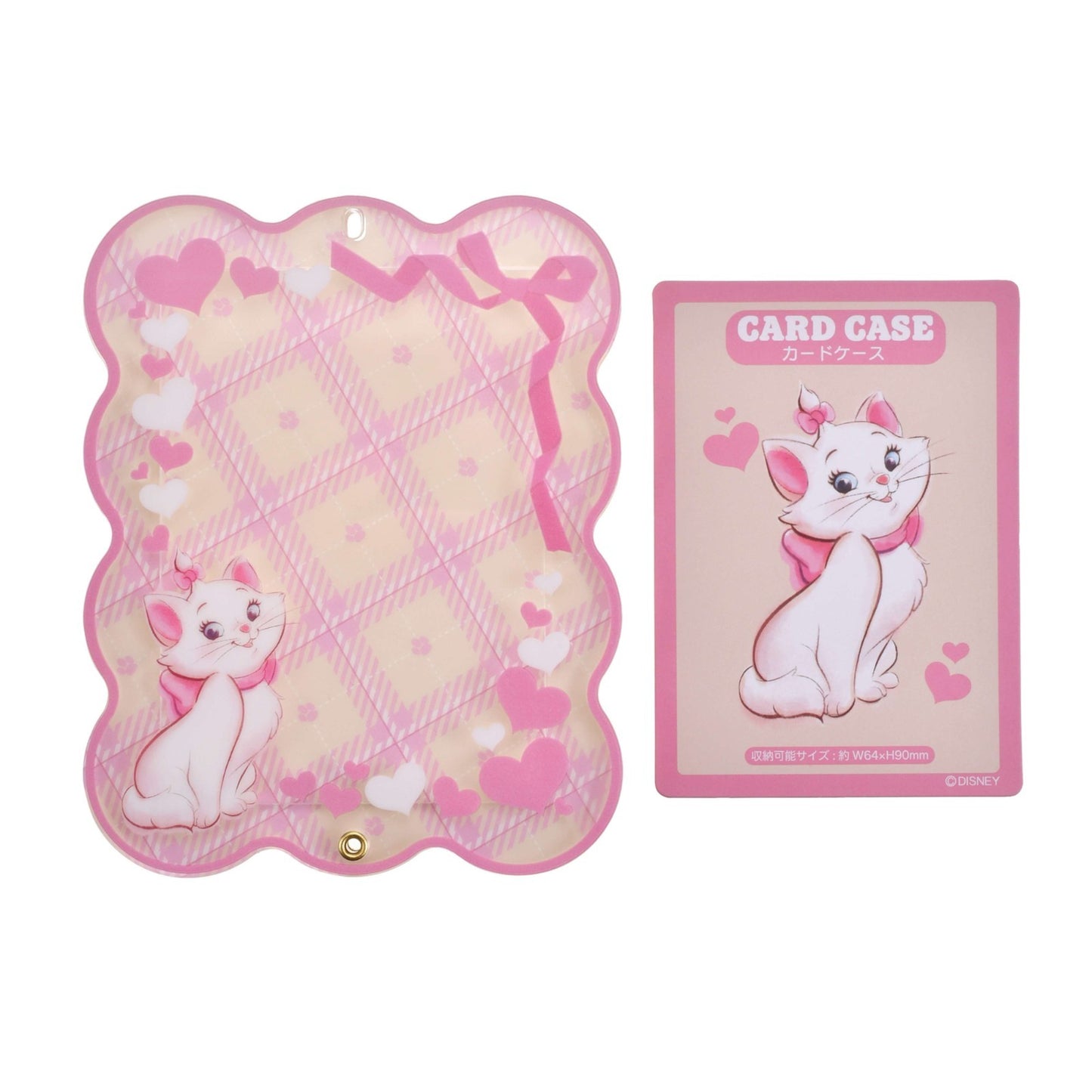 Japan Tokyo Disney Store Marie Card Holder with Bead Charm Heart-Pounding