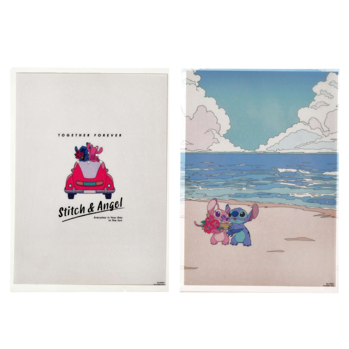 Japan Tokyo Disney Store Stitch & Angel Clear File Hologram