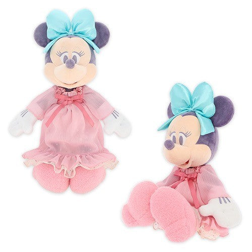 Japan Tokyo Disney Resort Minnie Plush Toy Large Blue Ribbon Pajamas