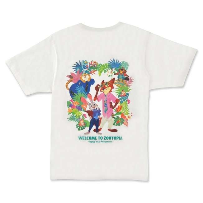 Japan Tokyo Disney Store Zootopia 2 Short-Sleeve T-Shirt White TROPICAL ZOOTOPIA
