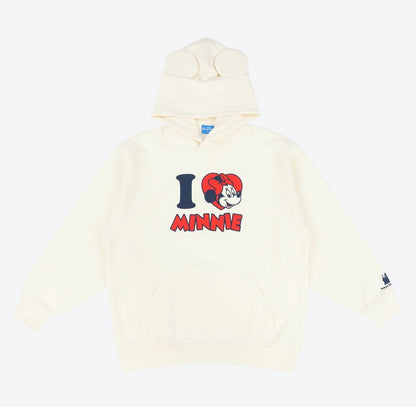 Japan Tokyo Disney Resort Minnie Mouse Hoodie Long sleeve White 2025