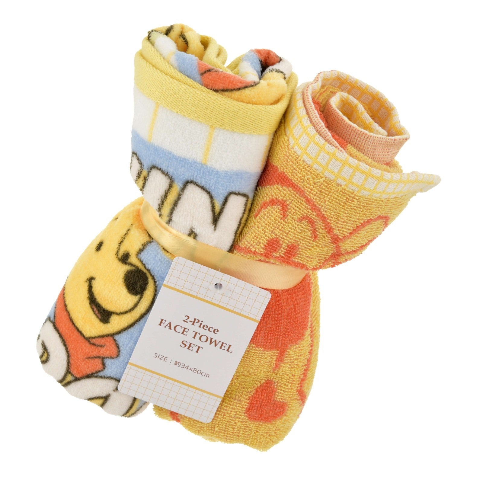 Japan Tokyo Disney Store Winnie the Pooh Face Towel Set Sticker Style