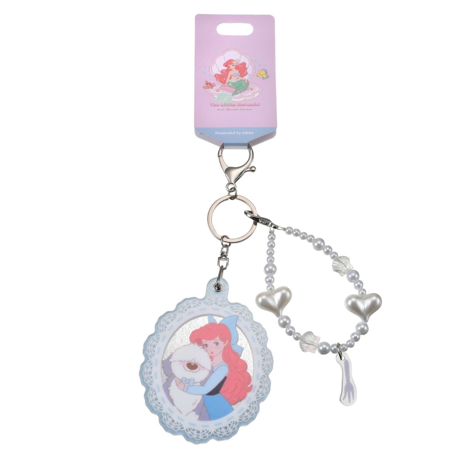 Japan Tokyo Disney Store Ariel Max Keychain with Mirror Charm Illustrated mikko