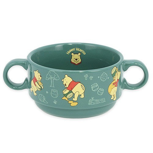 Japan Tokyo Disney Resort Winnie the Pooh Soup Bowl Green Heartwarming