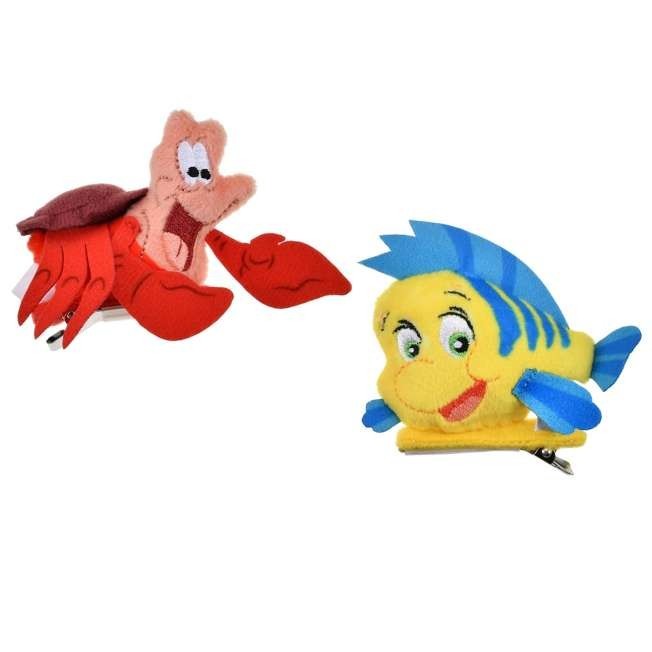 Japan Tokyo Disney Store Flounder Sebastian Hair Clip Costume Accessories Ariel