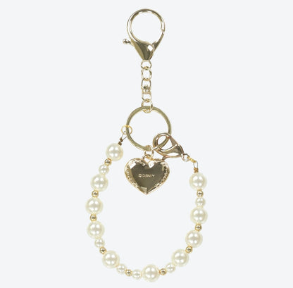 Japan Tokyo Disney Resort Minnie Mouse Ears Holder Keychain Heart Pearl 2025