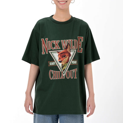 Japan Tokyo Disney Store Nick Wilde T-Shirt Green Collection Zootopia