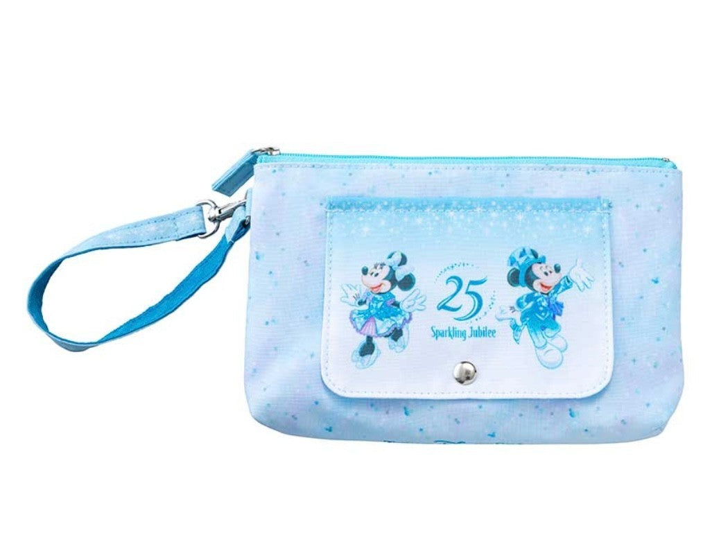 Japan Tokyo Disney Resort Mickey Minnie Souvenir Pouch 25th Keychain