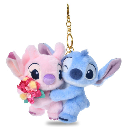 Japan Tokyo Disney Store Stitch & Angel Plush Toy Keychain