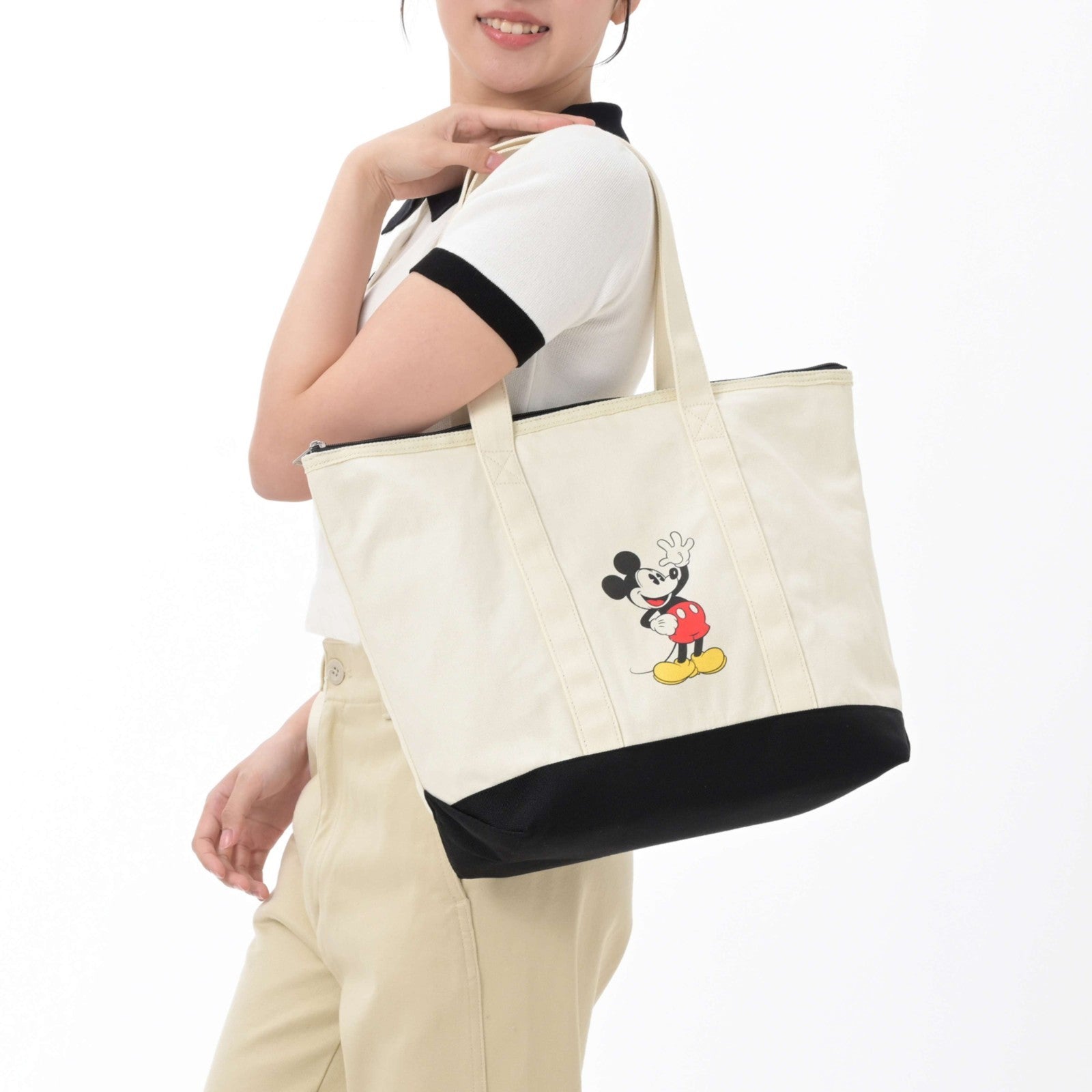 Japan Tokyo Disney Store Mickey Mouse Cool Tote Insulated Bag M Bicolor