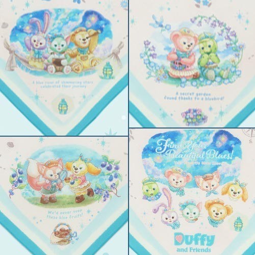Japan Tokyo Disney Resort Find Your Beautiful Blue Bandana Duffy Scarf