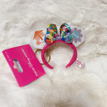 Japan Tokyo Disney Resort Sequin Headband Ears nuiMOs Keychain Small World