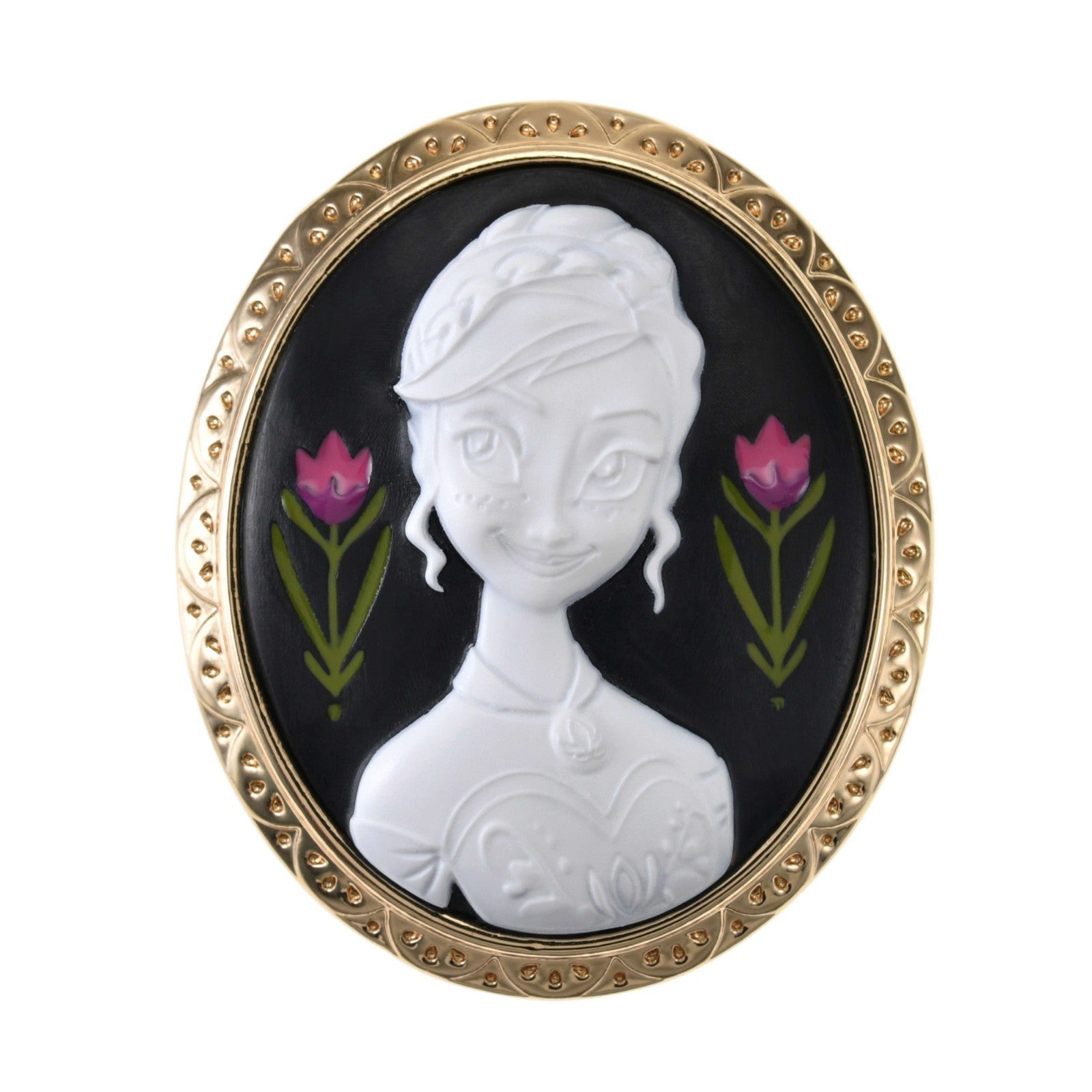 Japan Tokyo Disney Store Anna Brooch Cameo Style Frozen