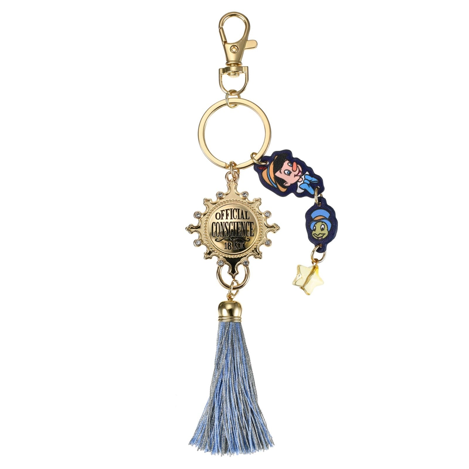 Japan Tokyo Disney Store Pinocchio & Jiminy Cricket Keychain Tassel Fes