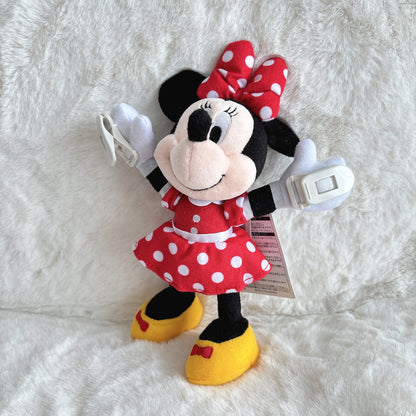 Japan Tokyo Disney Resort Minnie Mouse Sticky Plush Shoulder clip Keychain