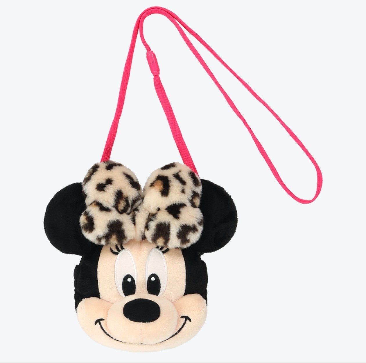 Japan Tokyo Disney Resort Minnie Mouse Face Leopard Print Shoulder Bag