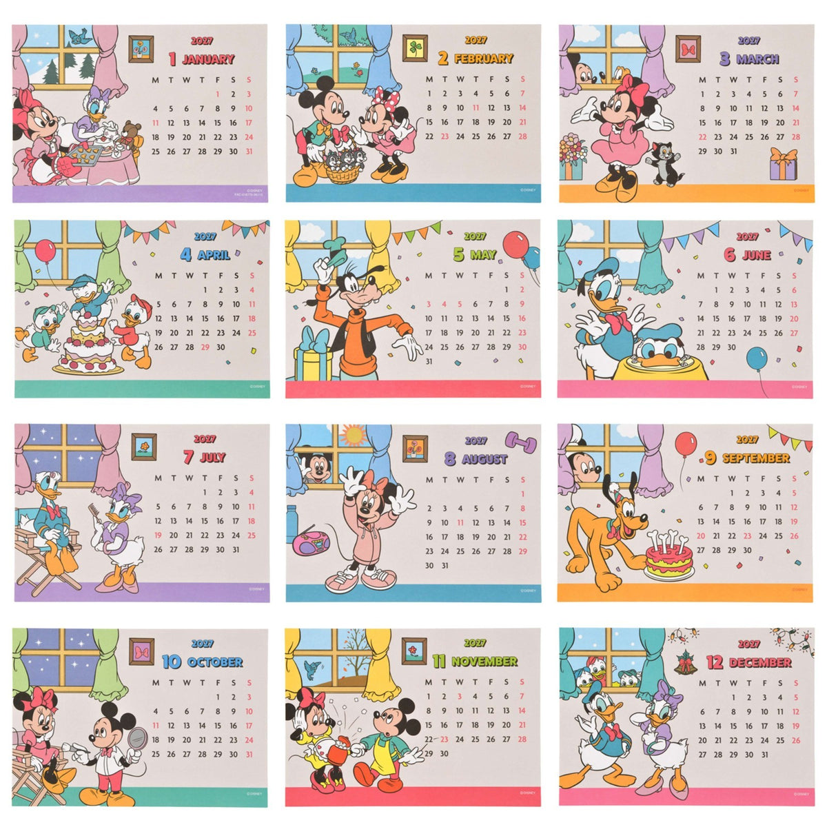 Japan Tokyo Disney Store Mickey Desktop Figure CALENDAR & ORGANIZER 2027