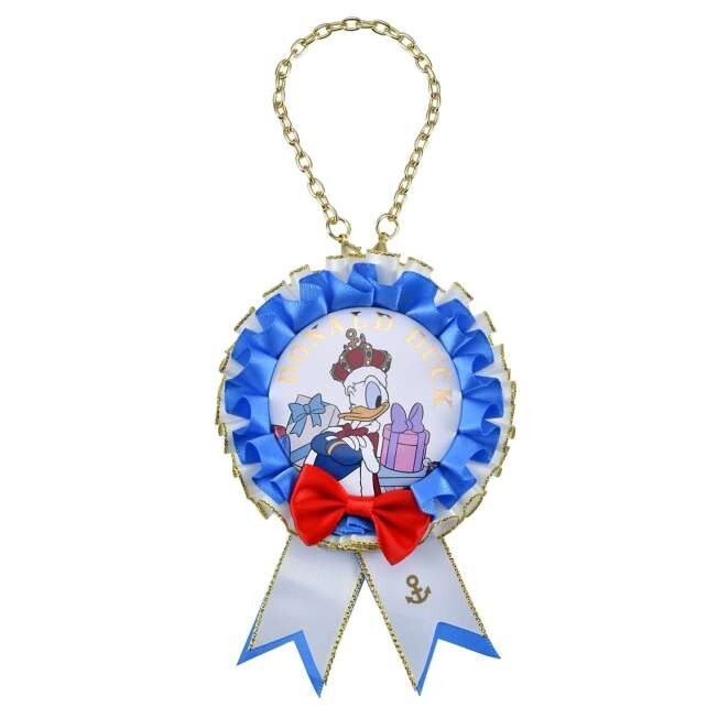 '+Japan Tokyo Disney Store Donald Can Badge Rosette DONALD THE KING BIRTHDAY