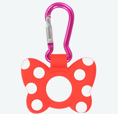 Japan Tokyo Disney Resort Carabina Drink Holder Keychain 2025 Minnie Ribbon