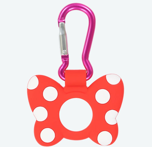 Japan Tokyo Disney Resort Carabina Drink Holder Keychain 2025 Minnie Ribbon