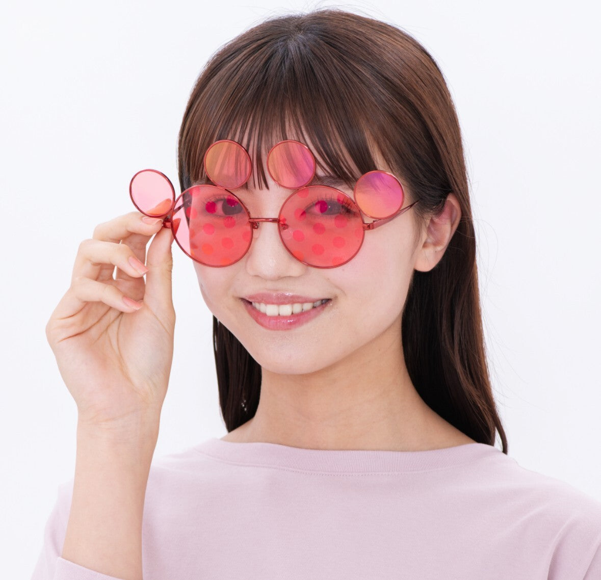 Japan Tokyo Disney Resort Fashion Sun Glasses Mickey Dot RED