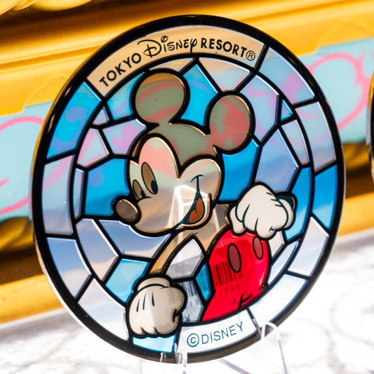 Japan Tokyo Disney Resort Stained Glass Coaster Glass Mickey