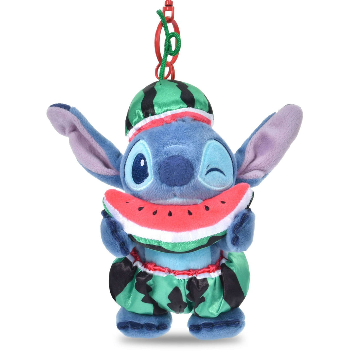 Japan Tokyo Disney Store Stitch Plush Toy Keychain "I Love Watermelon"