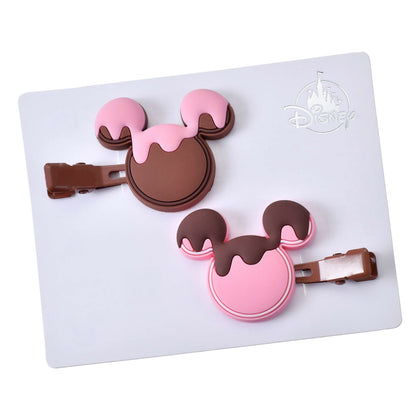 Japan Tokyo Disney Store Mickey Hair Clip Set Valentine's Chocolate MAEGAMI