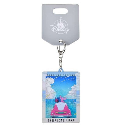 Japan Tokyo Disney Store Stitch & Angel Liquid-Filled Keychain