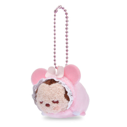 Japan Tokyo Disney Store Minnie Mouse Plush Toy Keychain Sleep TSUM TSUM